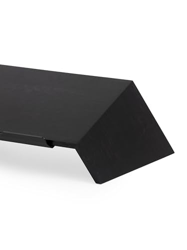 Oakywood Wooden Slanted Laptop Stand for Desk - Convenient Riser & Holder - Ergonomic Wood Stand - 45x22x14cm - for 13-14" Laptops Black