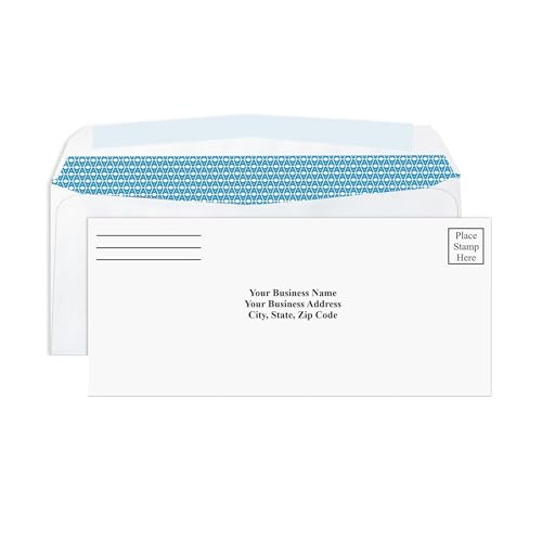 Aimoh 500#9 Custom Printed Courtesy Reply Mail Gummed Security Envelopes - Personalized with Logo and/or Return Address - Gummed Closure, 3-7/8 x 8-7/8 Inches, 500 Count (7-30128-500)