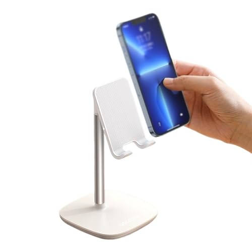 spxtom Adjustable Tabletop Metal Phone Holder, Aluminum Alloy, Cell Phone Stand, Anti-Slip Base and Convenient Charging Port, works with all 4-10"" e-readers(A)