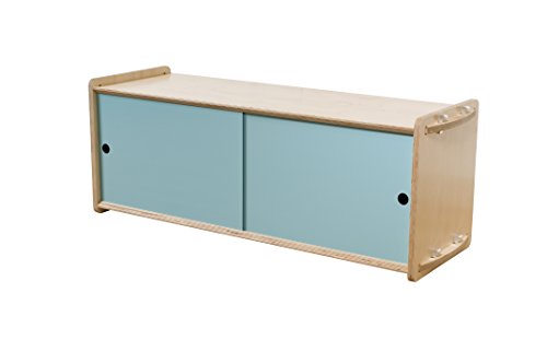 Housefish Key Modular Storage with Door, Short, Maple and Light Blue