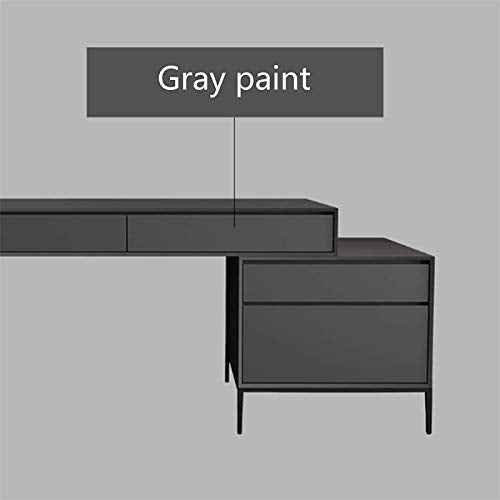 Computer Desk Home Desk with Drawers Gaming Industrial Computer Desk Bedroom Convenient Storage Multiple (Gray) 160 75 75cm
