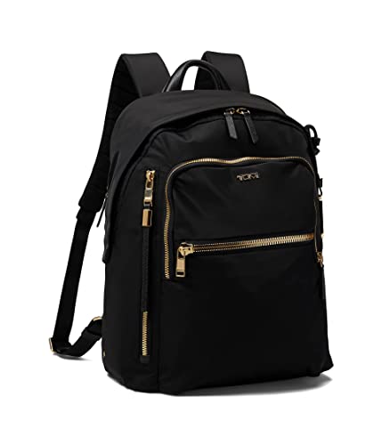TUMI Voyageur Halsey Backpack, Holds Up to 14" Screens, Black and Gold