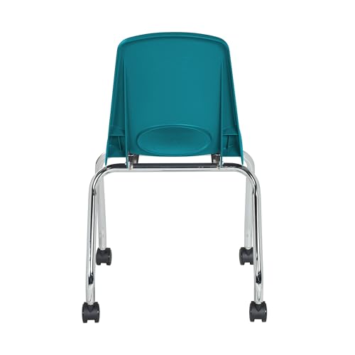 FDP 18" Mobile School Chair with Caster Wheels - Teal (2-Pack), 10372-TL