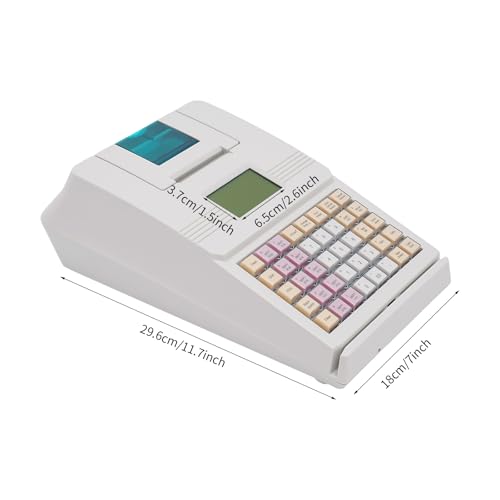 ChronosGear 40 Keys Electronic Cash Register, Cash Register with Locked Drawer and 8-Bit Display, Portable Cash Registers for Barcode Scanners, Small Ticket Printers (11.7in L)