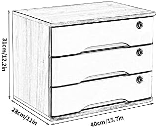 GFSGHZZ Lockable Desktop Storage Box - Wooden A4 Nizer for Office Supplies Flat File Cabinet with Drawers for Receipts & Documents Elegant Desktop Nizer Solution,E-2 Drawers
