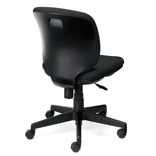Plus KC-K66SL 697866 Presea Low Back Office Chair, Black Shell, Armless, Black