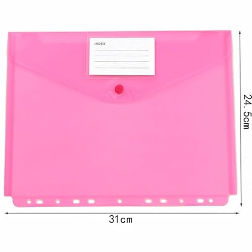 WHL Alexanders Folders Binder Pocket - 12件 Envelopes Binder Folders 11 Holes for 2/3/4 Ring, Binder Folders with Snap Button and Label, Letter Size File Folder(Horizontal)
