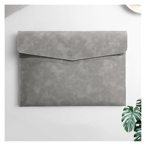 PU leather document pouch, Leather Envelope Document Holder File Folder A4 Paper Organizer 235x330mm Multicolor Pack of 3(Gray)