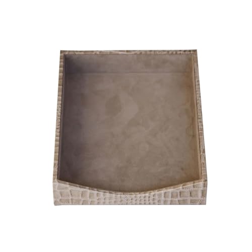 DACASSO Protacini Breeze Beige Italian Leather Desktop Letter Tray - Luxury Letter Holder & Paper Organizer for Desk - Office Organization & Executive Desk Decor - (Breeze Beige)