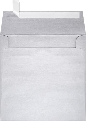 LUXPaper Square Invitation Envelopes | Peel & Press | 6" x 6" | Silver Metallic | 80lb. Text | 500 Qty
