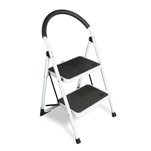 TCE 2 Step Ladder, 400lbs Capacity Step Stool with Anti-Slip Pedal