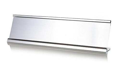 2" x 8" Aluminum Office Desk Nameplate Sign Holder (Silver) 10 Pack