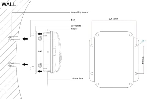LeCall Outdoor Emergency Phone/ 911 Telephone/Emergency Call Box, IP67 Weather Proof and Vandal Resistant, TEP302