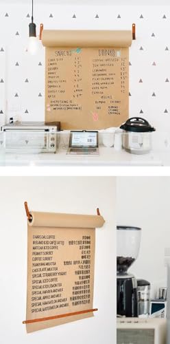 LNNW Kraft Paper Dispenser Butcher Paper Roll Dispenser, Wall Mount Note Roller Dispenser, Kraft Paper Dispenser Farmhouse Decor Message Boards Decorative Message Boards for Wall(45cm)