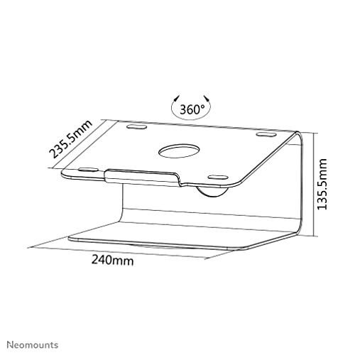 Neomounts Newstar NSLS050 Raised and Rotatable Aluminium Laptop Stand - Silver