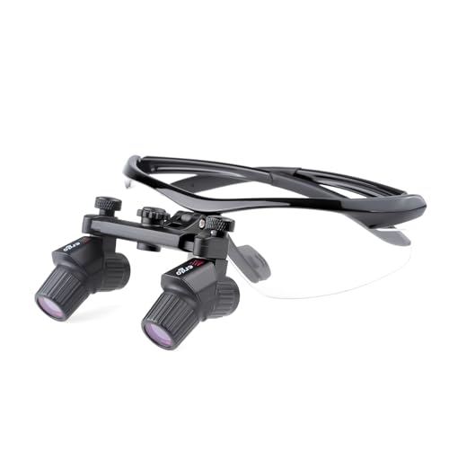Adegbojo 3X/4X Ergo Binocular Loupes Magnifying Glasses,Ergonomic Magnifier Pupil Distance Adjustable (3X)