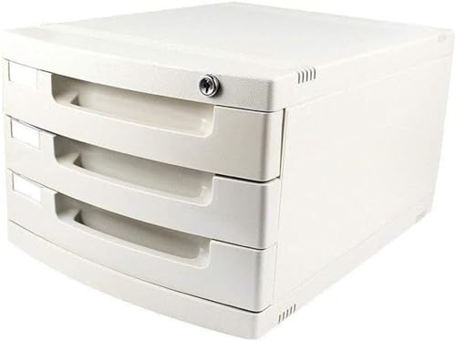noxozoqm Data Cabinet with Lock, Desktop File Cabinet, Multi-Layer Drawer/File Storage Cabinet/File Box/Office Supplies, Portable and Neat Storage Box (Size : 3-Layers)