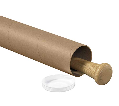 BOX USA BP3016K Mailing Tubes with Caps, 3" x 16", Kraft (Pack of 24)