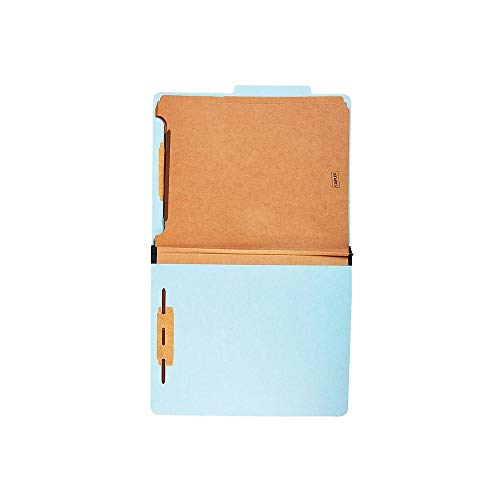 Staples Pressboard Classification Folder, Letter, 3-Div, Light Blue