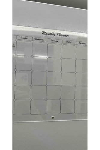 Magnetic Monthly Planner Board 11x14 Inches Clear Acrylic with Black Planner for Fridge or Wall - Clear - Black