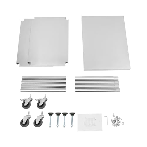 DUSNDULR Stainless Steel Work Table with Wheels & Adjustable Height Levels