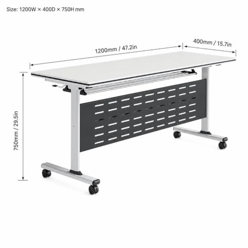 RIXNOMA Folding Conference Table with Wheels, Modular Joinable Meeting Table for Office, Training, Classroom and Seminar Use
