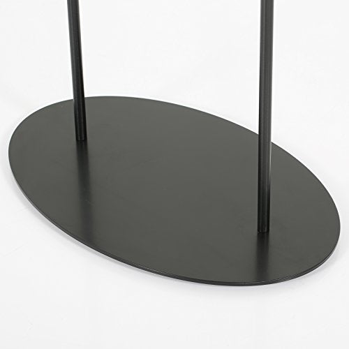 M&T Displays Metal Oval Info Board Black 24x36 Inches Slide-In Poster Sign Holder 1 Tier Double Sided Floor Standing Pedestal Advertising Display with Backing and Anti-Glare PET Cover