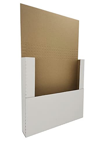CH-BOX 100 Pack Vinyl Record Shipping Mailing Box Mailers for 12-inch Lp Album, 12.5" x 12.5" x 2", Height Adjustable Cardboard, White (EM1212-100)