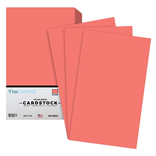 Salmon Menu Legal Size 8.5 x 14 Inches 67 Vellum Bristol Lightweight Card Stock Paper Cover | 1 Ream of 250 Sheets Per Pack