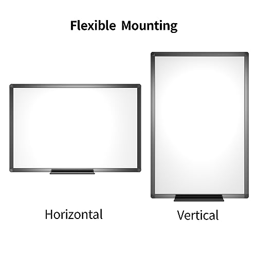 VIZ-PRO Magnetic Dry Erase Board, 48 x 24 Inches, Black Aluminium Frame