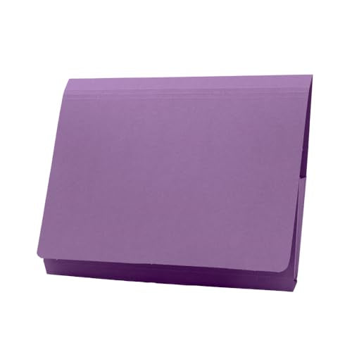 Exacompta - Ref PW3-MVEZ - Guildhall - Pocket Wallet, 14x10" / 350 x 242mm, 315gsm Heavyweight Premium Quality Manilla, A4 & Foolscap, Blue Angel Certified - Mauve, Pack of 50