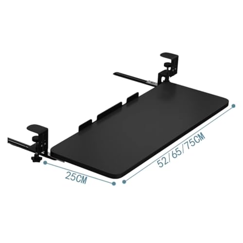 XCIVONTEX Slide Out Computer Keyboard Drawer, Computer Keyboard Tray, Platform Drawer for Typing, Easy to Install Space-Saving, Pull-Out Under The Table(White,75x25cm)
