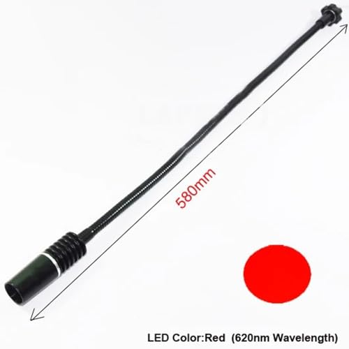 Microscope Accessories Kit 1pcs 3W /1 Pair 6W LED Gooseneck Light Tube White/Red/Blue/Green for Illuminator Lamp Industry Microscope Camera Microscope Slides(Red)