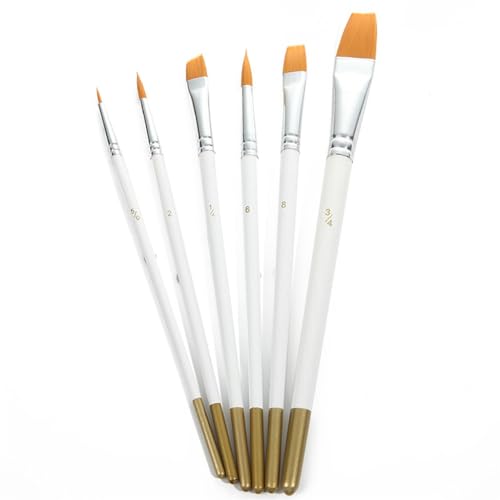HBJWOV White Rod Hair Brushes Gouache Watercolour Drawing Outlining Art Oil Paintbrush Set