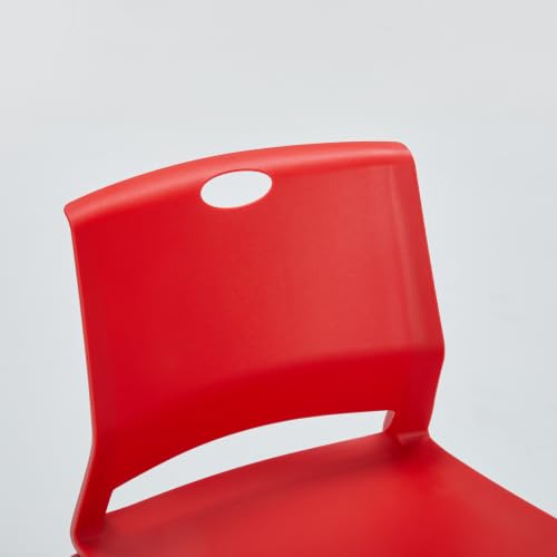 Red Stacking Conference Guest Chairs Set of 4, stackable Waiting Breakroom
