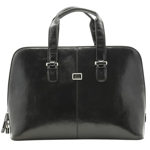 Tony Perotti Italian Leather Womens Fashion Zip-Around Top Handle Laptop Business Shoulder Tote Brief Bag