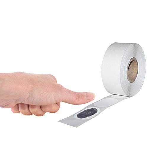 BankSupplies Inkless Fingerprint Labels Roll of 500 Clear Labels Clean Dark Fingerprints Home Office Use