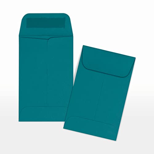 LUXPaper #1 Coin Envelopes | 2 1/4" x 3 1/2" | Teal | 80lb. Text | 250 Qty