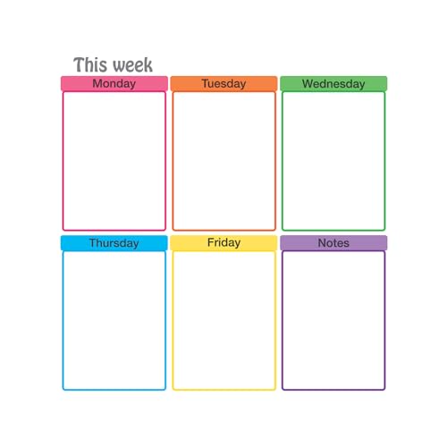 Geyer Instructional Products - 24" x 24" Weekly Blank Dry Erase Calendar, Static Cling Whiteboard, Planner
