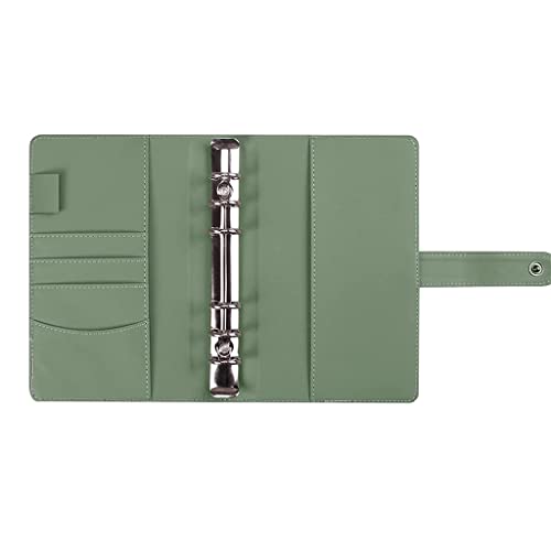 A5 Leather Notebook Pocket Binder Cash Plan Envelope Organizer 6 Ring Labels Office Supplies (Color : A Size