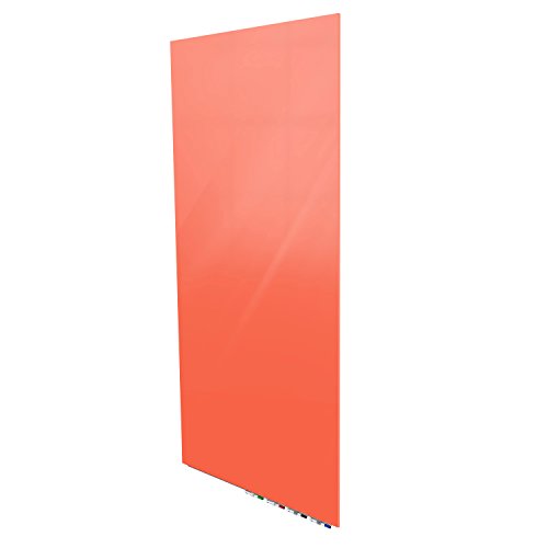 Aria 6'H x 4'W Low Profile 1/4" Glass Whiteboard - Vertical Peach - 4 Markers and Eraser