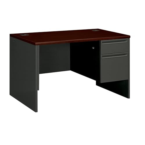 HON 38251NS 38000 Series 48 by 30 by 29-1/2-Inch Desk with Right Pedestal, Mahogany