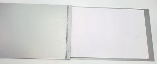 11x17 Landscape Binder, Heavy Duty Aluminum Fixed 2-Post Landscape Document Organizer with Piano Hinge. Portfolio Art Binder for Artwork Storage, Display Tattoo Book, Blueprints, Tabloid Organization