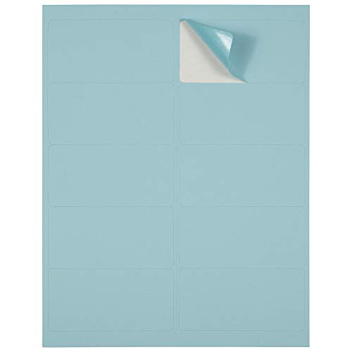 JAM PAPER Shipping Address Labels - Standard Mailing - 2 x 4 - Baby Blue - 20 Packs of 120