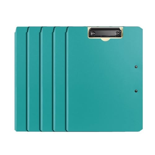 Filing Envelopes 5 Pcs Foldable Cover Clipboard Folder PP Sturdy Double Clip Folder Contract File Organizer Binder Office Supplies Plastic Folders(Blue)