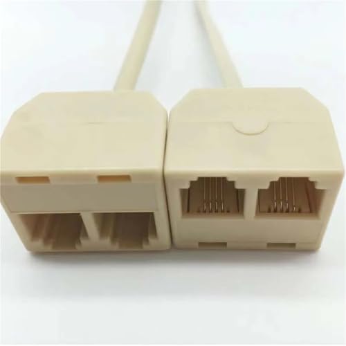 QEJWWGFI RJ11 to 6P4C Cable Converter 1 in 2 Out Wire Splitter Telephone Ethernet Cord Adapter