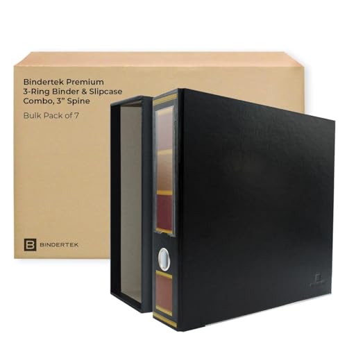 3-Ring Premium Binder & Slip Case, 7pk - Barrister Black, by Bindertek