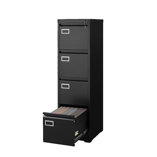 Hassyee Multiple Drawer Vertical File Cabinet with Lock,Filing Cabinet, Metal Filing Cabinet for Home Office Organizer Storage Cabinet Letter Size/A4/Legal File (4 Drawer)