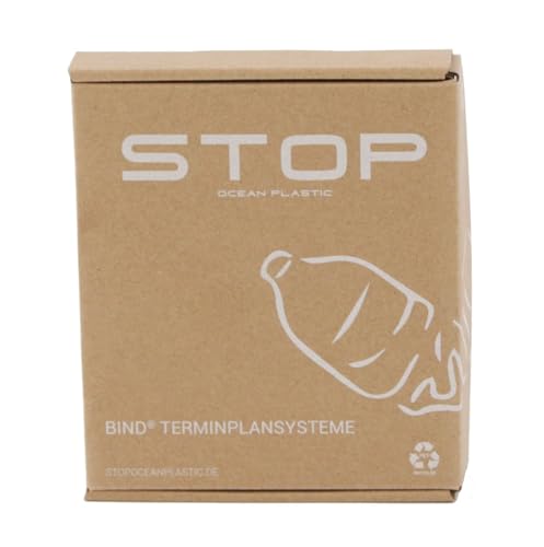 Stop Ocean Plastic 17300 System Planner A7 RPET CEBU, Recycled PET Writing Case, Calendar, Planner, 3 Languages, Magnetic Closure, Pen Loop, Business Card Compartments, Approx. 11.5 x 14 x 3 cm, Grey
