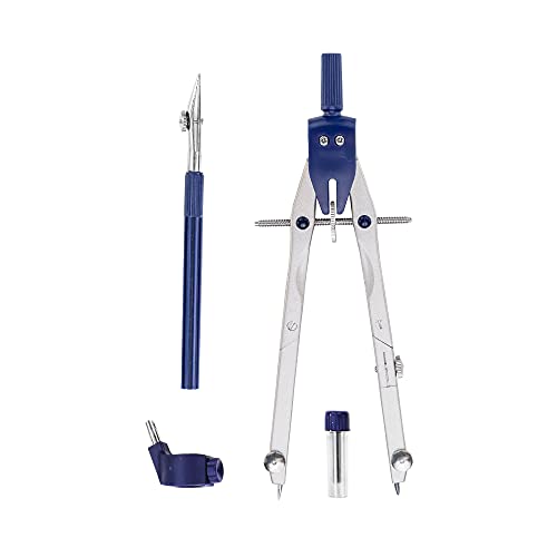 Pacific Arc Quick Rapid Bow Compass with ruling Pen, Universal Adaptor, 6 inch Break Leg, and Replacement Lead.